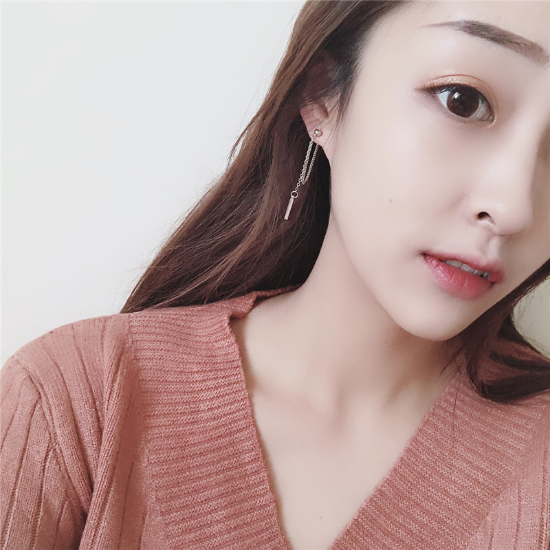 Khuyên Tai Kim Loại Dáng Dài Phong Cách Retro Thời Trang