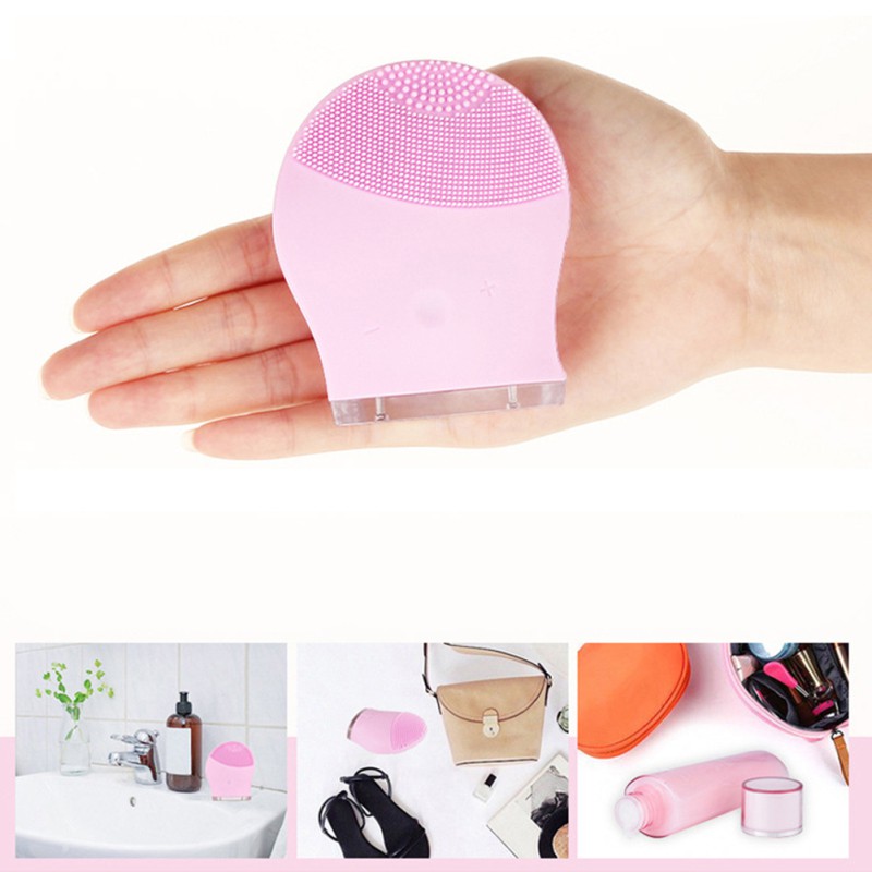 Máy massage rung làm sạch da mặt bằng điện chất liệu silicone | BigBuy360 - bigbuy360.vn