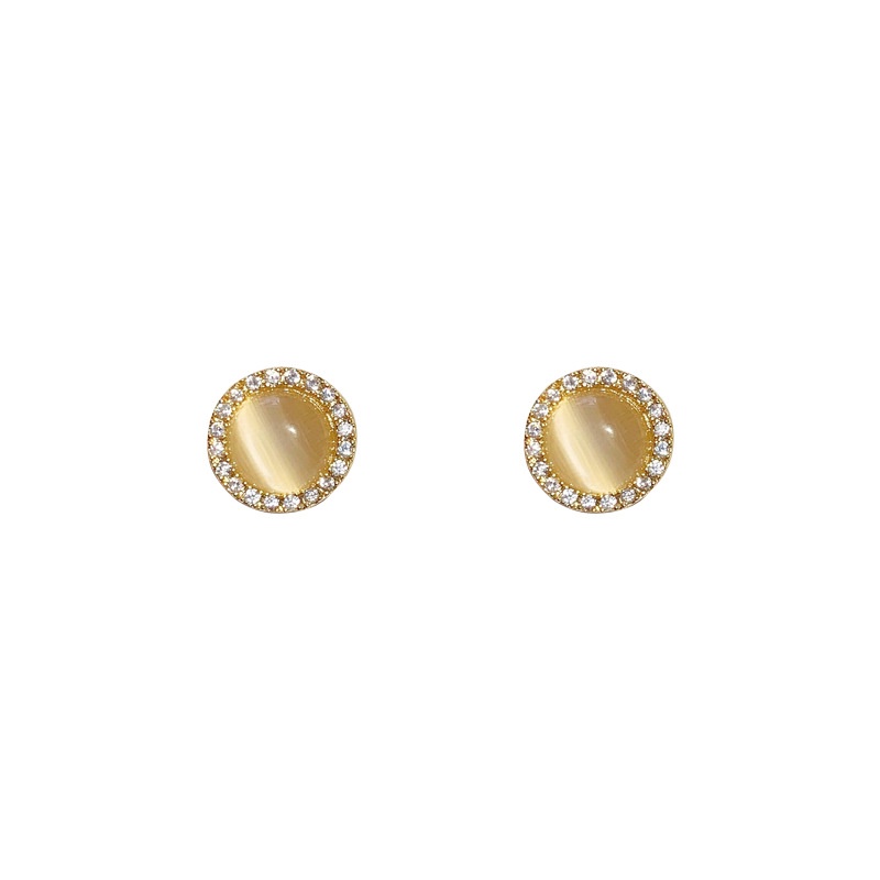 Bông Tai Mạ Bạc 925 Đính Đá Opal Có Thể Xoay Phù Hợp Với Mọi Thiết Kế Phù Hợp