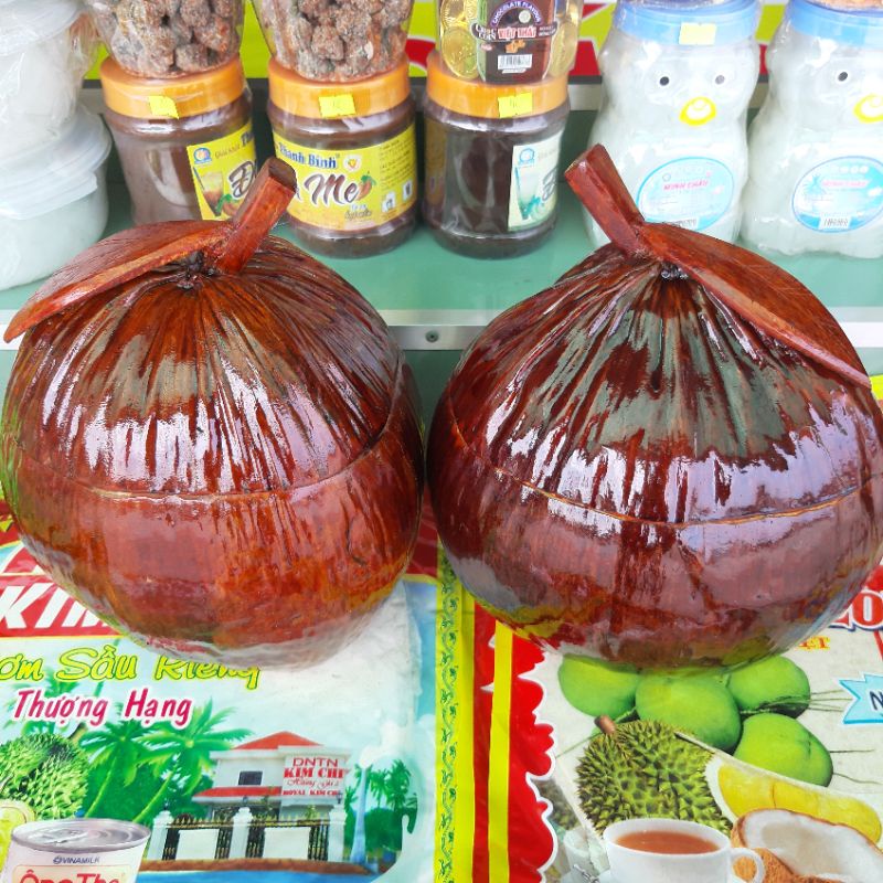 Vỏ trái dừa giữ ấm bình trà