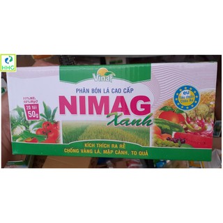PHÂN BÓN LÁ CAO CẤP NIMAG XANH - Hộp 20 gói 50g/gói