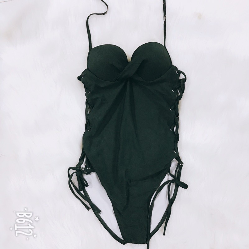 Bikini liền đẹp đồ bơi một mảnh buộc dây 2 bên sườn mặc đi biển sang chảnh
