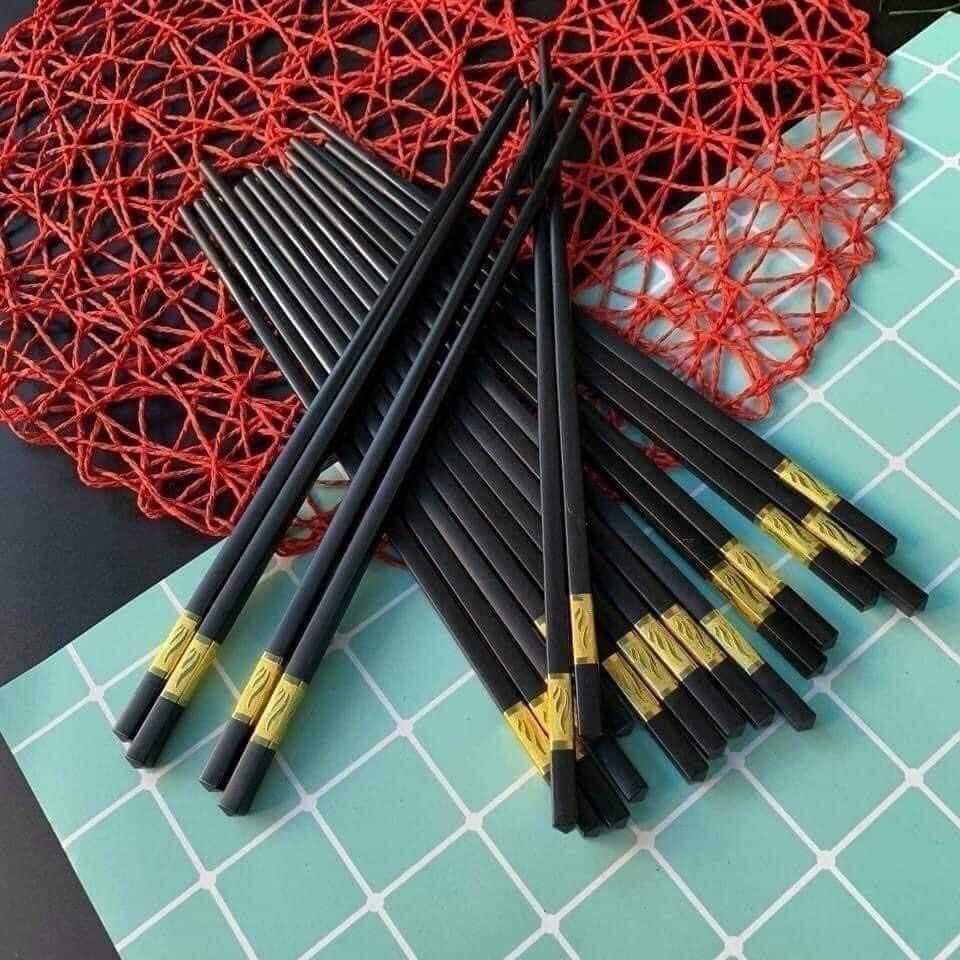 HỘP 10 ĐÔI ĐŨA KHẢM VÀNG KOREA DESIGN 27CM