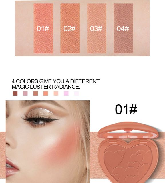 PHẤN MÁ HỒNG TONE CAM TRÁI TIM KISS BÈAUTY SWEET HEART | BigBuy360 - bigbuy360.vn