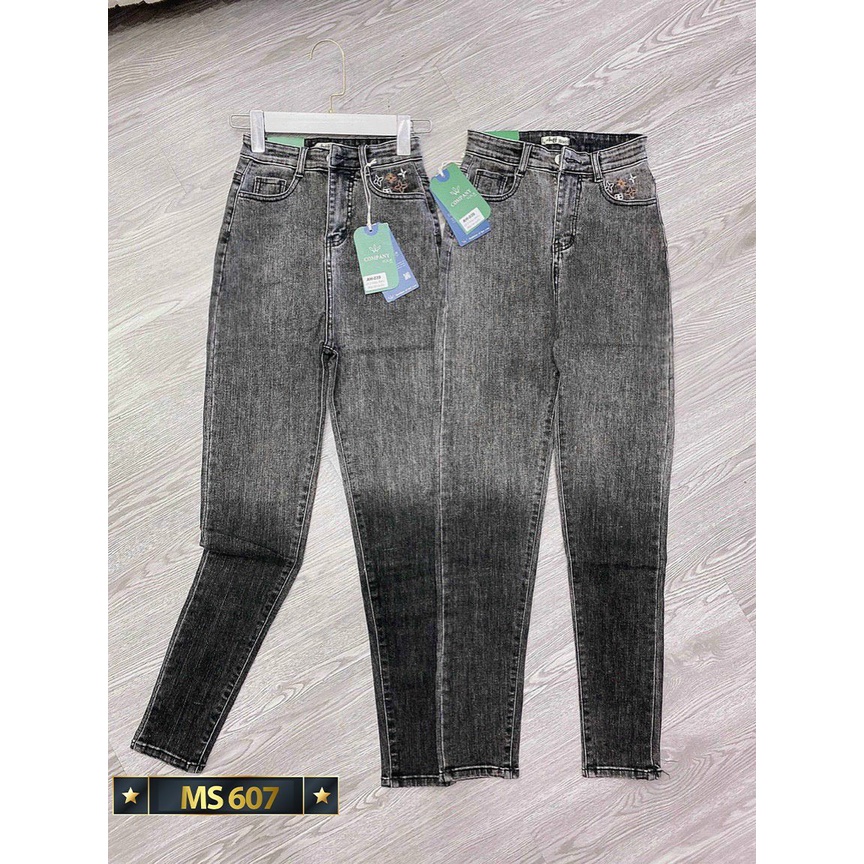 Quần jean nữ lưng cao co giãn cao cấp, quần bò nữ cạp cao King168 MS06
