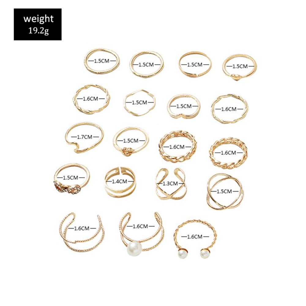 Set 18 nhẫn nhiều kiểu dáng thiết kế đơn giản thời trang cho nữ
