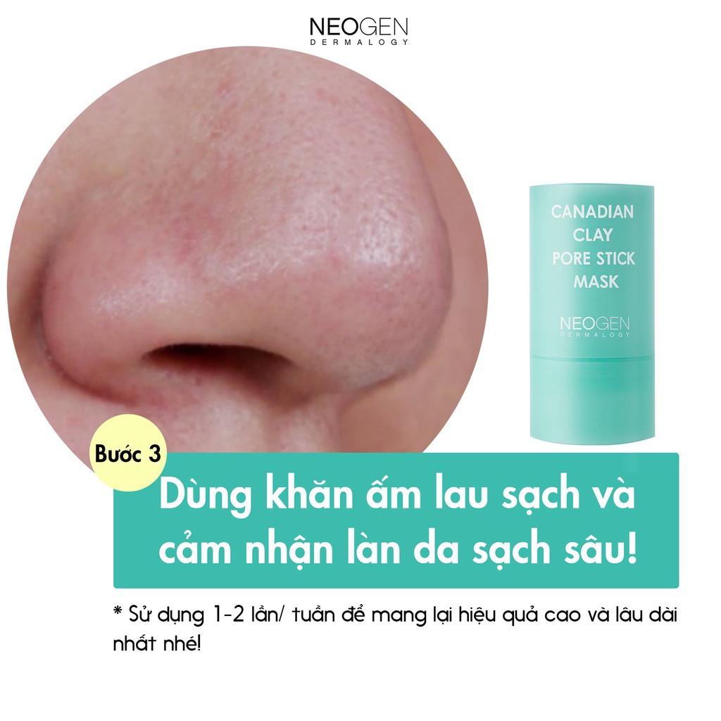 Thanh Lăn Đất Sét Giảm Mụn Đầu Đen Neogen Dermalogy Canadian Clay Pore Stick 28g