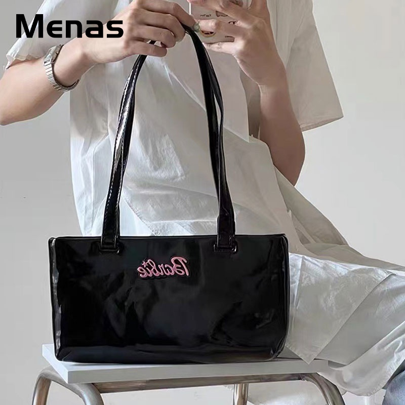 Menas Túi Xách Da PU Màu Trơn Dễ Phối Đồ Thời Trang Cho Nữ