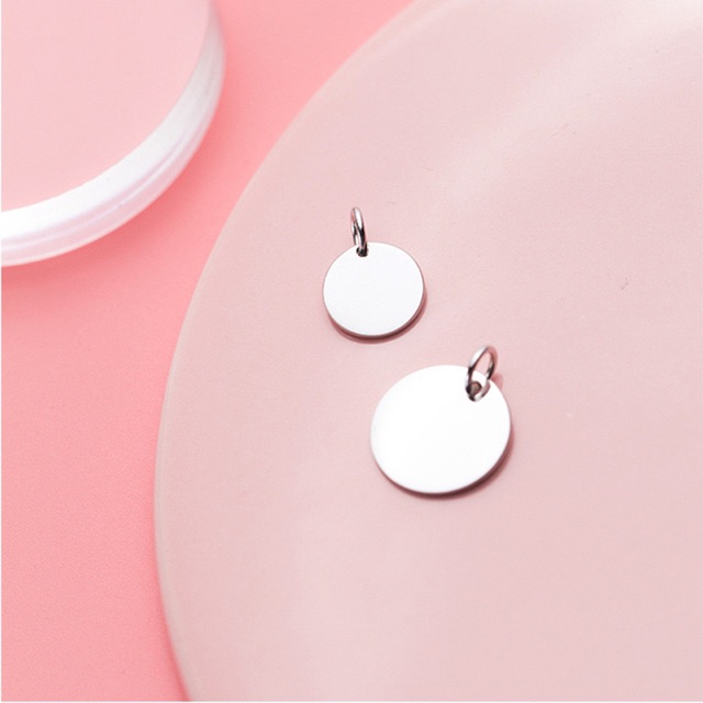 ☀️ MẶT DÂY CHUYỀN BẠC TRÒN TRƠN H.A.S SILVER ☀️ S925 CÓ THỂ KHẮC TÊN ☀️