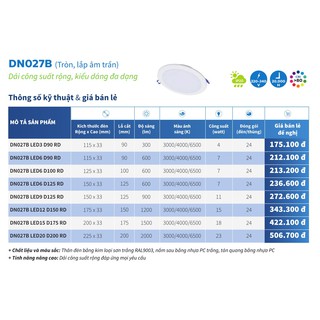 Đèn âm trần LED Philips DN027B LED6 D100 7W