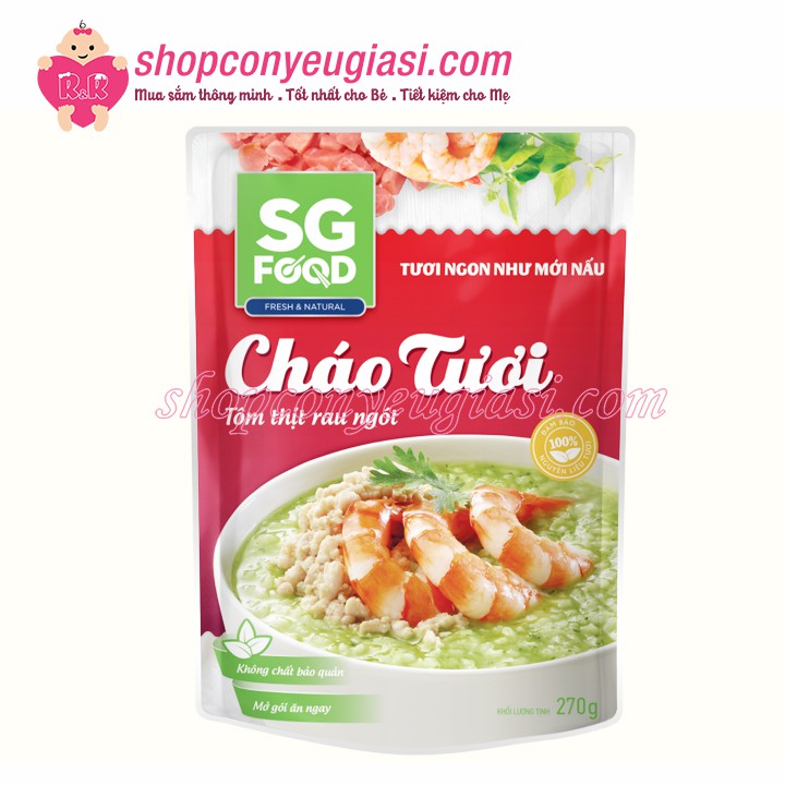 Cháo Tươi SG Food 270g Nhiều Vị Cho Bé Từ 12m+ - Date 09/2022