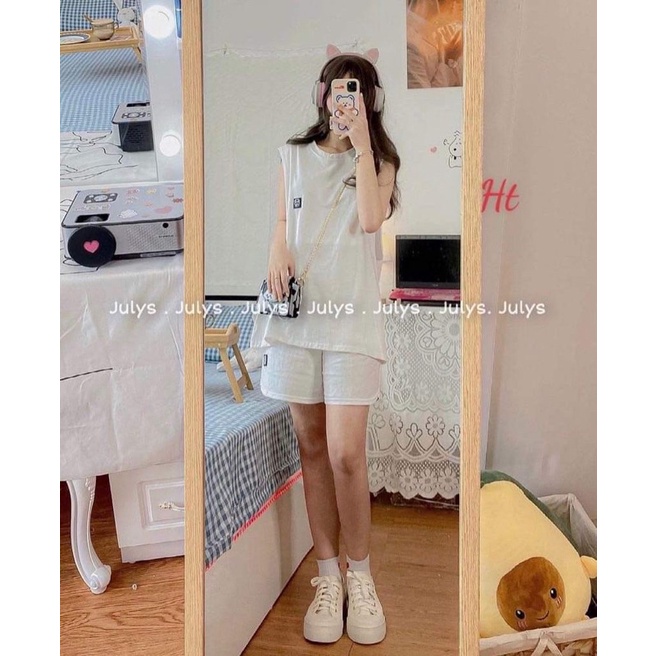 Bộ tanktop logo bò sữa HT12