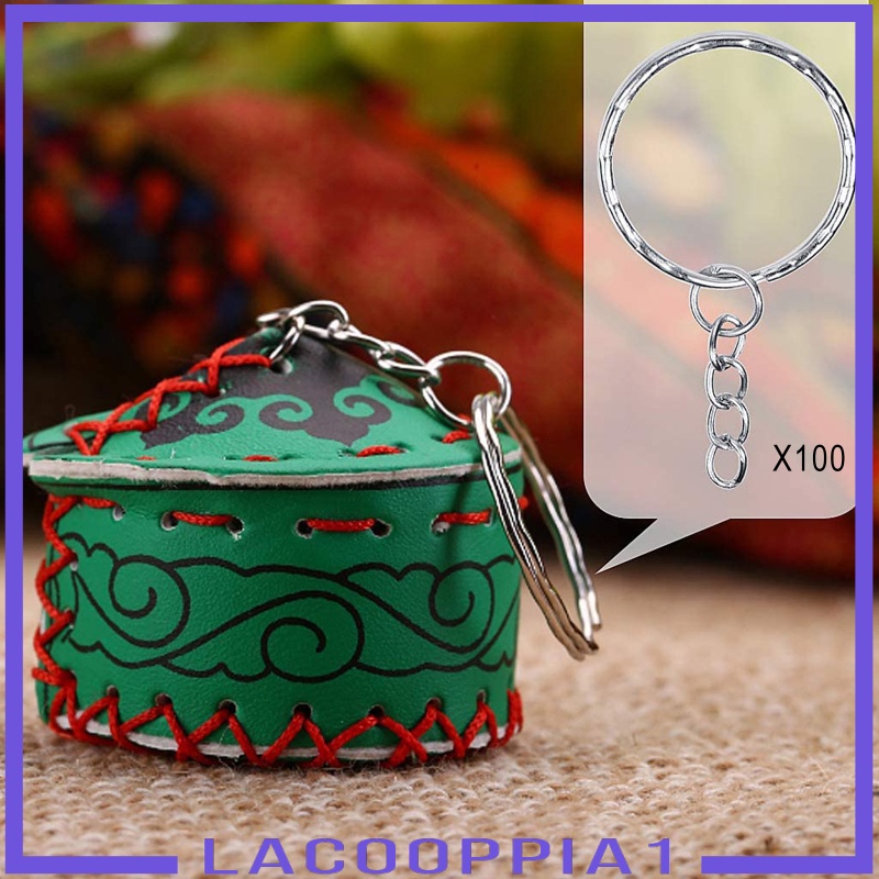 [LACOOPPIA1]100x Keyring Blanks Key Rings with Chain Opens Jump Rings