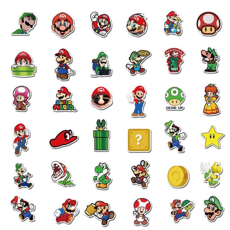 Hình Dán Sticker MARIO Chống Thấm Nước