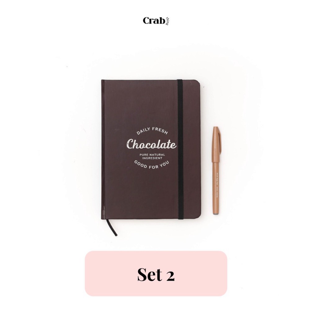 Combo sổ bút chuyên dụng Bullet Journal màu Chocolate Chính Hãng Crabit