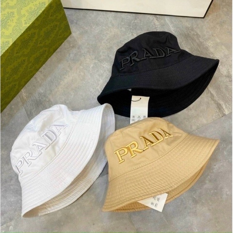 Nón bucket nam nữ, nón vành unisex thêu chữ prada phong cách trẻ trung