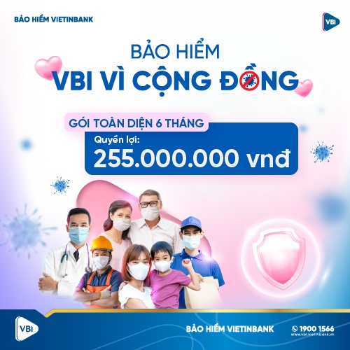 TOÀN QUỐC [Evoucher] - Bảo Hiểm VBI Vì Cộng Đồng - Gói TOÀN DIỆN - 6 THÁNG - VBI - Bảo Hiểm Vietinbank - VBI
