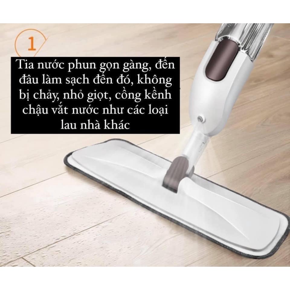 Cây Lau Nhà Phun Nước AURORA Deerma Water Spray Mop, Chổi Lau Sàn 2 in 1 Xoay 360 độ thông minh