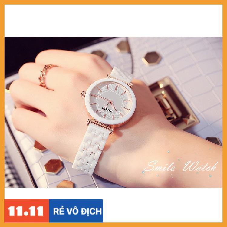 Đồng hồ nữ Kezzi 1439 dây đá sứ thật hàng chính hãng