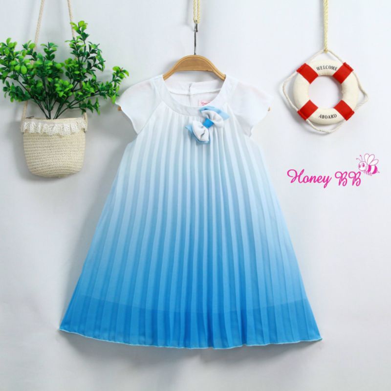 Đầm vol xếp ly cao cấp cho bé gái size 30kg đến 50kg