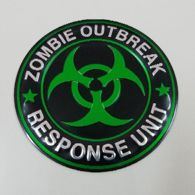 Tem nhôm dán trang trí hydra và zombie outbreak size 7.5cm