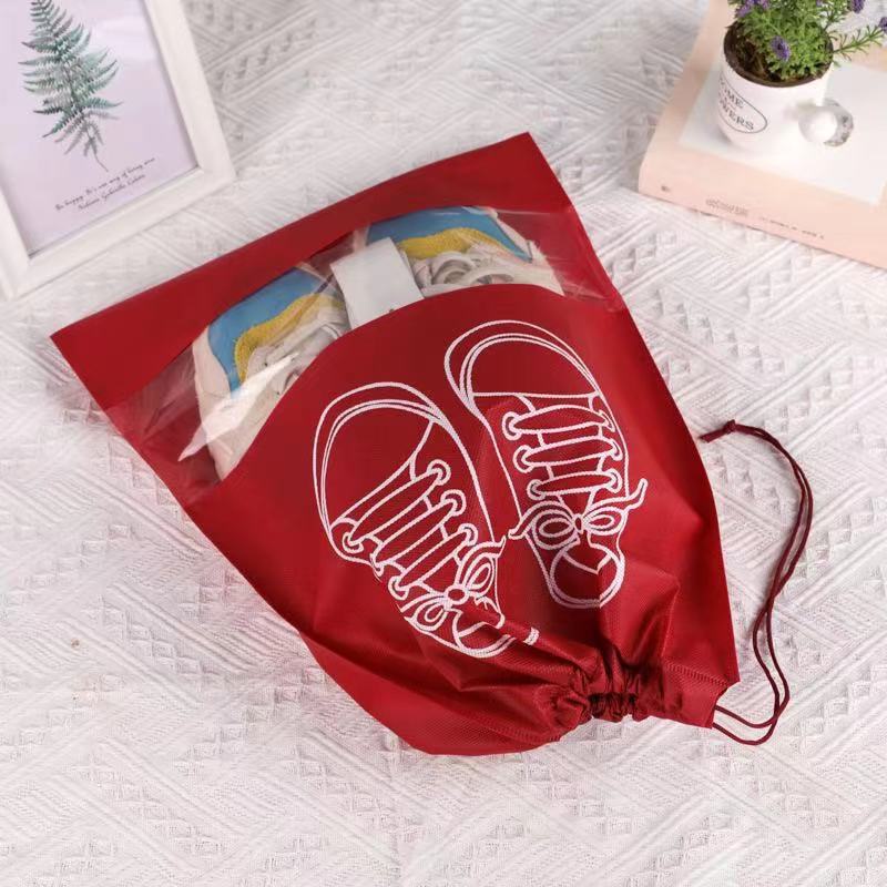 [HCM]  Túi Vải Đựng Giày Dép Dây Rút Chống Bẩn Du Lịch Size Lớn Với Họa Tiết Thiết Kế Đẹp Mắt 44x32cm | 36x27cm