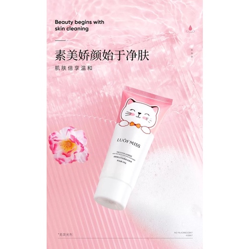 Sữa rửa mặt mèo nơ hồng LoufMiss 100ml