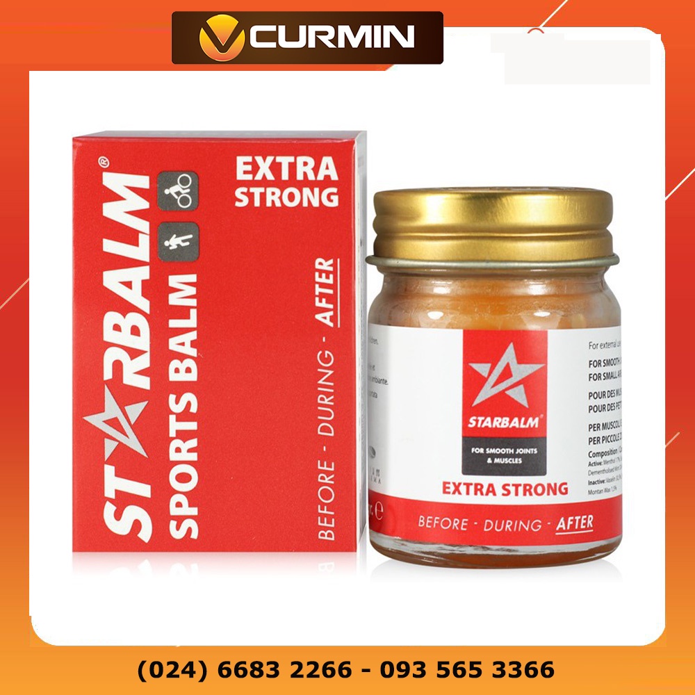 Cao thể thao Starbalm, hỗ trợ giảm đau, chiết xuất dầu cù là đỏ an toàn tuyệt đối, lọ 25g