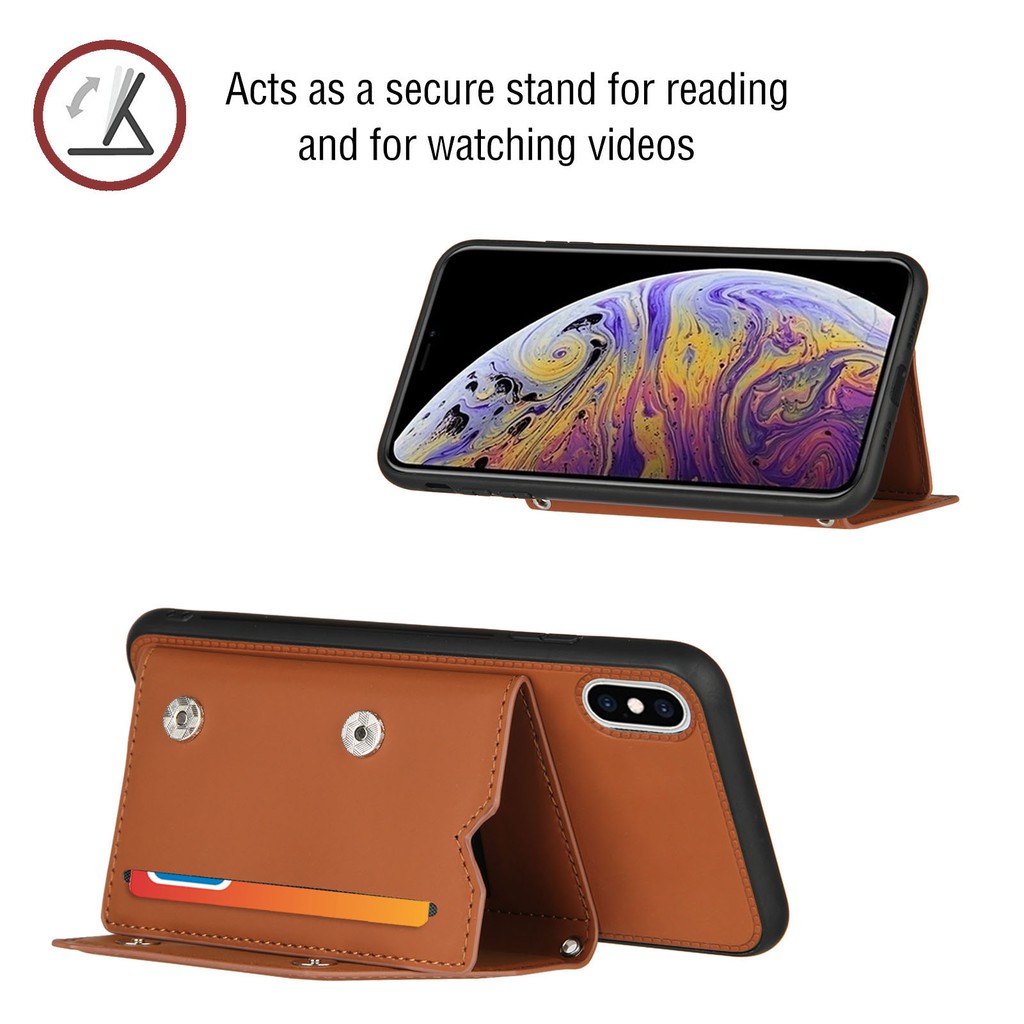 Ốp điện thoại dạng ví da có ngăn đựng thẻ cho iPhone X XS Max XR SE 2020 iPhone 8 iPh