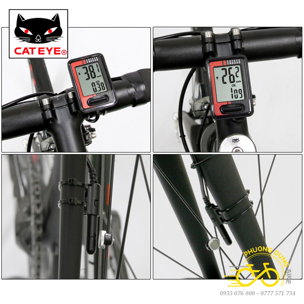 Đồng hồ đo tốc độ xe đạp có dây CATEYE ENDURO CC-ED400