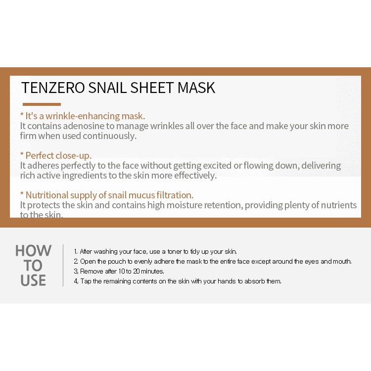 Bộ 10 mặt nạ ốc sên Tenzero 25ml