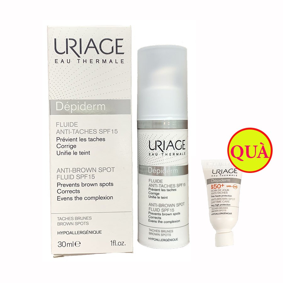 [Quà - Date 08/2022] Sữa ngăn ngừa và giảm đốm nâu Uriage Depiderm Fluide Anti-tacches SPF 15 30ml