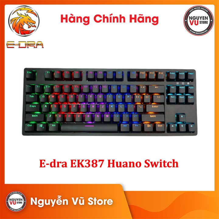 Bàn phím cơ EDra EK387 Huano Switch (Blue/Brown/Red) (Type C) Hãng Chính Hãng