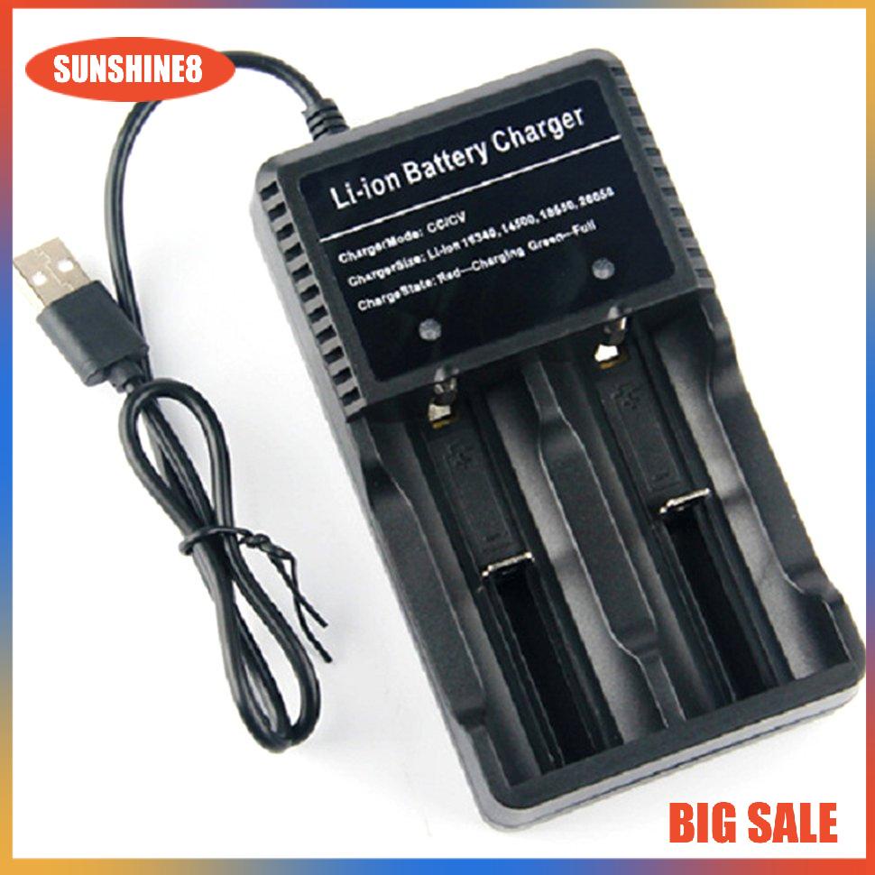 Bộ sạc pin thông minh 2 ngăn USB cho Li-ion 18650