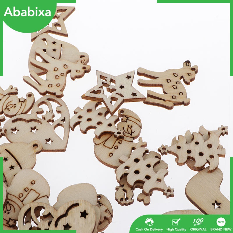 Set 50 Miếng Gỗ Dùng Trang Trí Chủ Đề Giáng Sinh DIY