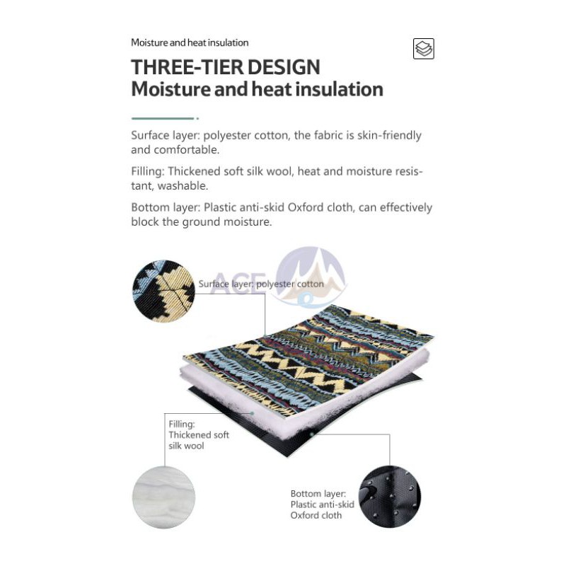 Thảm trải dã ngoại họa tiết thổ cẩm Naturehike-NH20FCD04