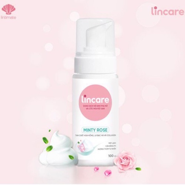 Dung dịch vệ sinh cốc Nguyệt san Lincare Minty Rose dạng bọt 100ml