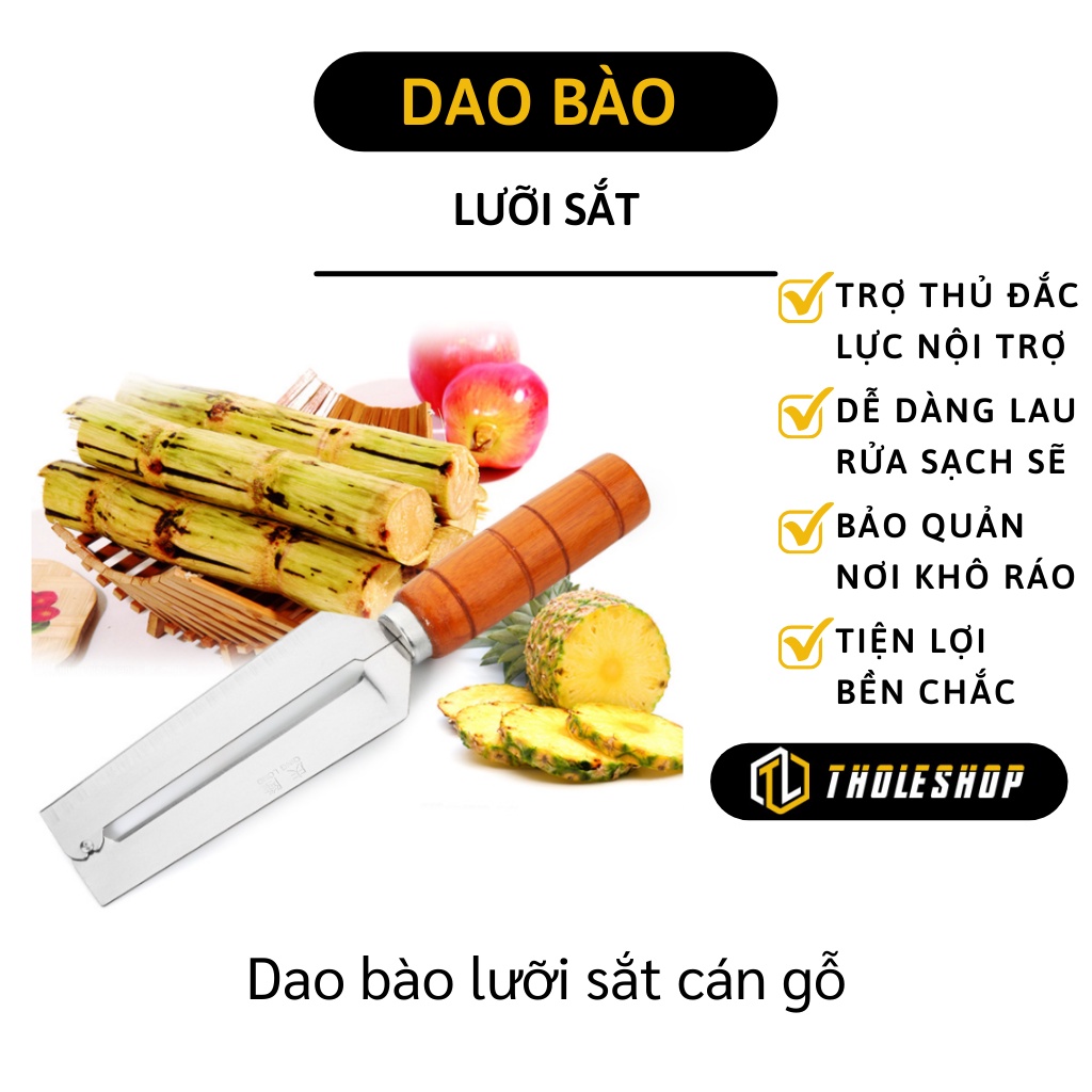 Dao Bào - Dao Gọt Vỏ Dứa, Mía, Trái Cây Củ Quả, Đánh Vảy Cá, Khui Nắp Chai Cán Gỗ 9622