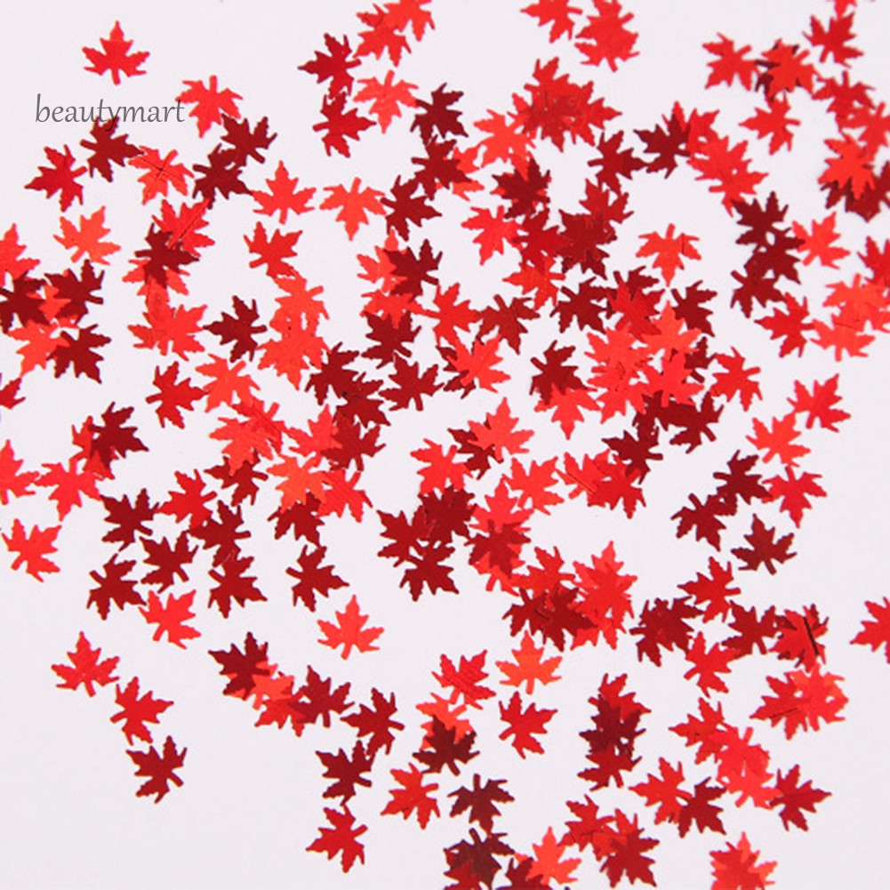 [Hàng mới về] Hộp vảy kim tuyến hình lá phong 12 màu lấp lánh cho trang trí móng