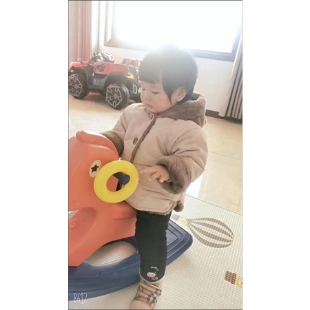 Áo khoác lót lông đuôi tôm tai thỏ cho bé trai bé gái