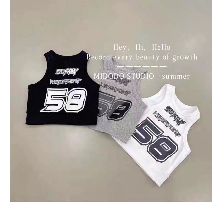 (8-36kg) Set áo croptop chân váy đen TB64 TN65 Quần áo bé gái đi chơi