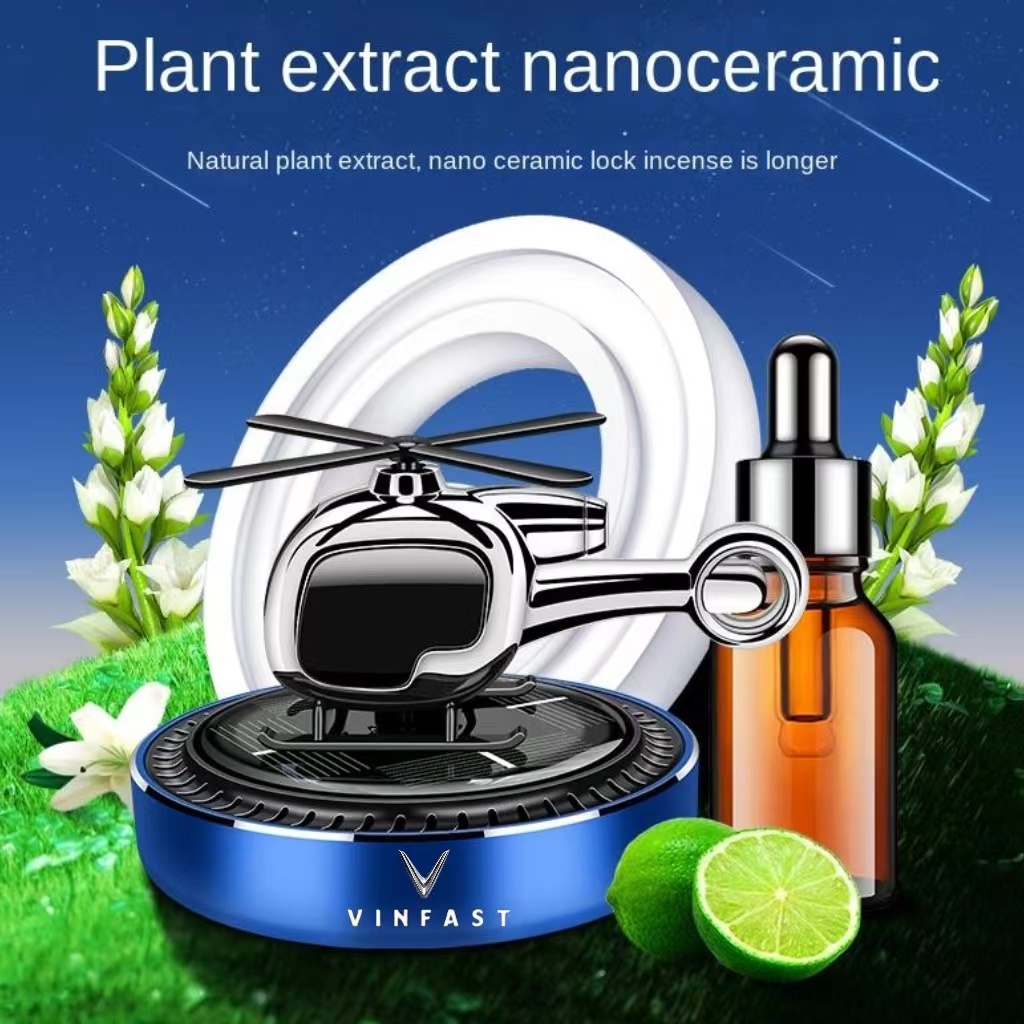 Máy Khuếch Tán Tinh Dầu Xoay Khử Mùi Năng Lượng Mặt Trời Cho Xe Hơi VinFast VF8 VF9 VF E34 VF5 VF7 Lux2.0 Lux A2.0 Vf33