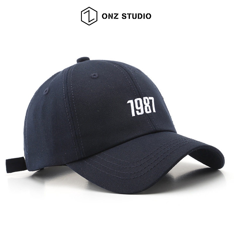 Nón kết ONZ Studio - Mũ lưỡi trai nam nữ cotton trơn thêu 1987 phong cách hiphop cá tính năng động MLT08