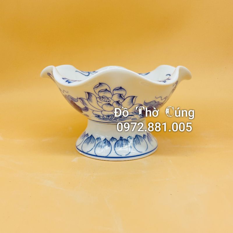 Bát thả hoa Men LAM , Bát tụ lộc MÀU XANH, men lam