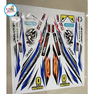 [SHIN DECAL] Tem xe sonic 150 RS trắng xanh