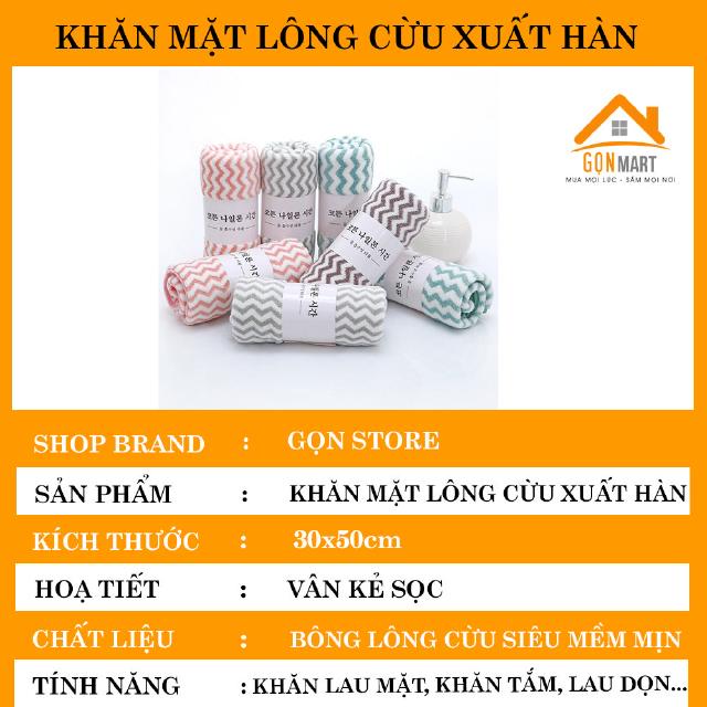 Khăn mặt lông cừu xuất Hàn vân kẻ sọc siêu mềm mại siêu thấm hút [Ảnh thật cuối]