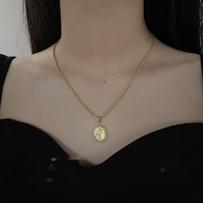 Vòng cổ Mặt Hình Hoa Hướng Dương Phong Cách Hàn Quốc Cổ Điển Sang Trọng