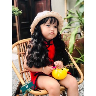 Nón len tóc giả cho bé