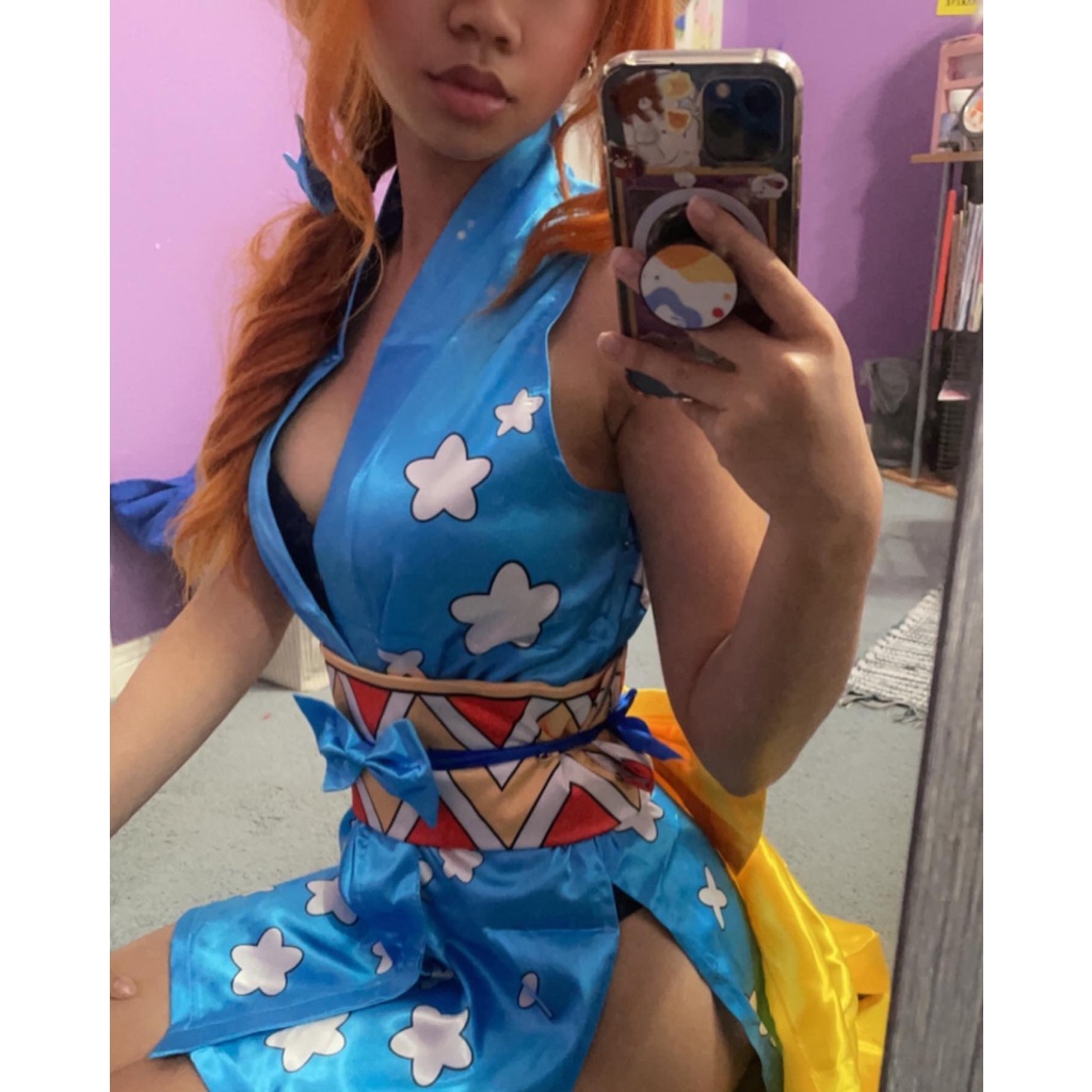Bộ Tóc Giả kimono Hóa Trang Nhân Vật nami wano Trong one piece