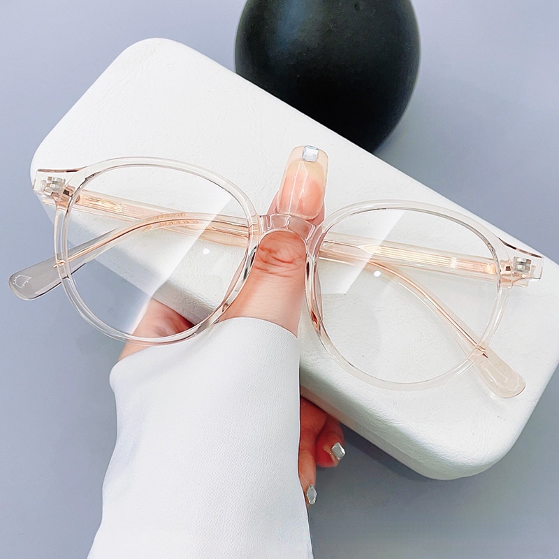 Mắt Kính Gọng Tròn Trong Suốt Chống Ánh Sáng Xanh Kiểu Cổ Điển